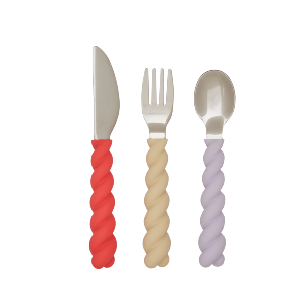 Mellow Cutlery Lavender/Vanilla/Cherry Red - Pack of 3