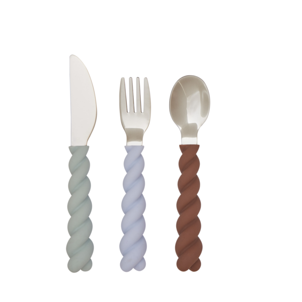 Mellow Cutlery Mint/Choko/Ice Blue - Pack of 3