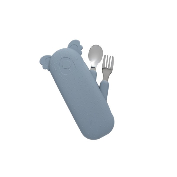 Zoe the Koala Cutlery Set and Case Smokey Blue