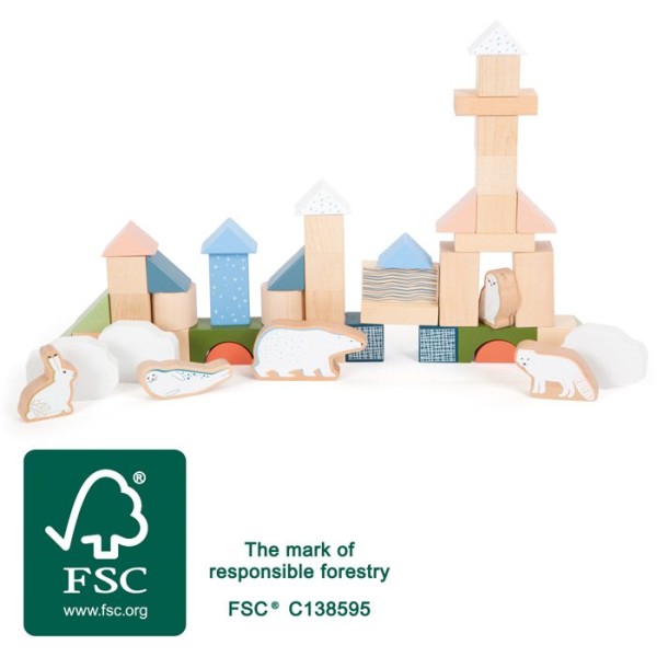 Wooden Building Blocks "Arctic" FSC 100%