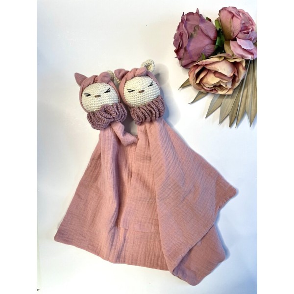 Newborn cuddle cloth Kitten Dusty Pink 