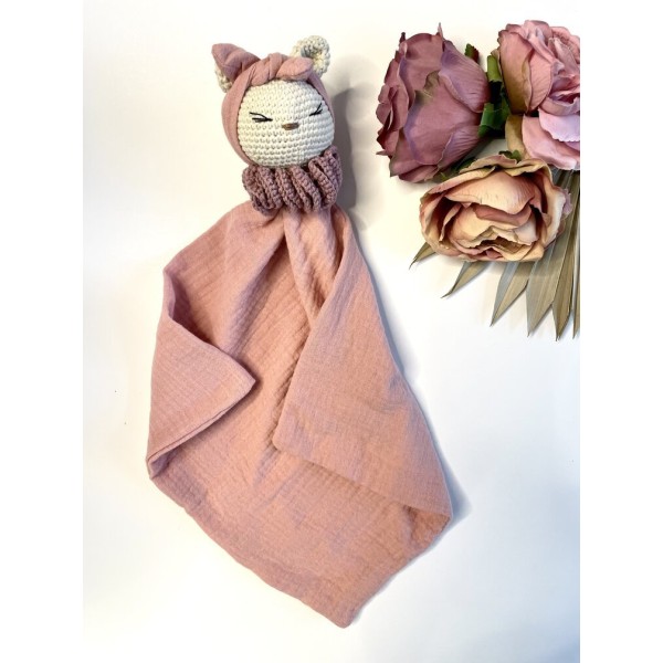 Newborn cuddle cloth Kitten Dusty Pink 