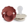 FRIGG Daisy Pacifiers - Silicone 2-Pack - Baked Clay/ Cream - Size 1