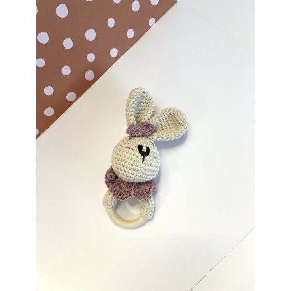 Bunny Teether Dusty pink S