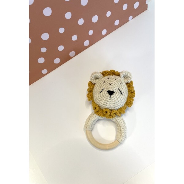 Lion Teether & Rattle Mustard L