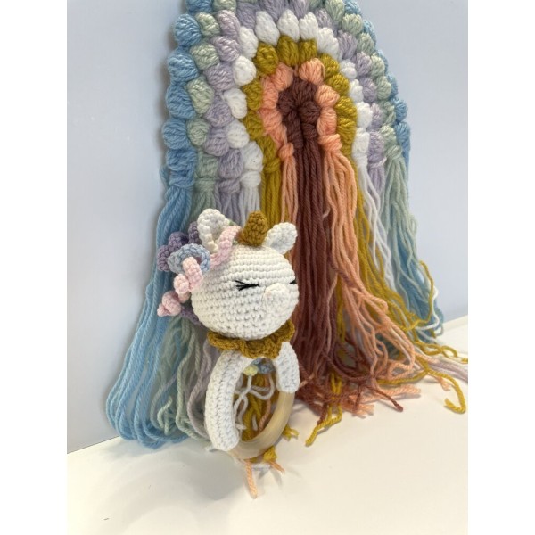 Unicorn Teether & Rattle Rainbow L