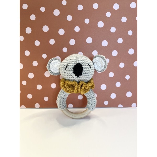 Koala Teether & Rattle Grey L