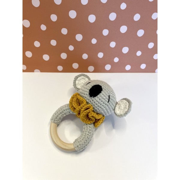 Koala Teether & Rattle Grey L