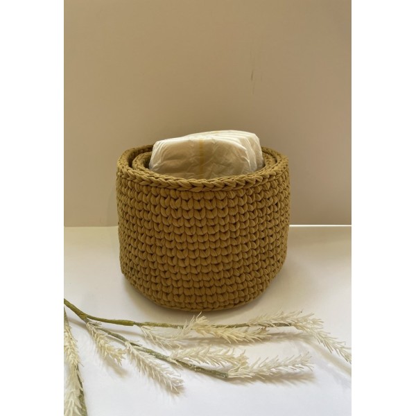 Chamomile crochet storage basket -set of 2