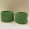 Green crochet storage basket -set of 2