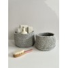 Grey crochet storage basket -set of 2