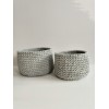 Grey crochet storage basket -set of 2