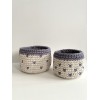 Grey Hearts crochet storage basket -set of 2