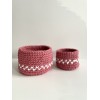 Strawberry Hearts crochet storage basket -set of 2