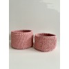 Pink crochet storage basket -set of 2