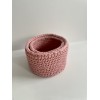 Pink crochet storage basket -set of 2