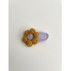 Knitted Hair Clip Daisy Brown-Lilac