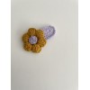 Knitted Hair Clip Daisy Brown-Lilac