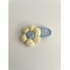 Knitted Hair Clip Daisy Yellow-Baby blue