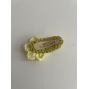 Knitted Hair Clip Daisy Yellow-Lime