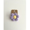 Knitted Hair Tie Daisy Lilac-Yellow