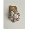 Knitted Hair Tie Daisy Grey-Pink