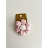 Knitted Hair Tie Daisy Pink-White