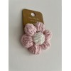 Knitted Hair Tie Daisy Pink-White