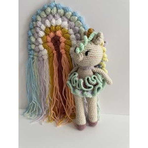 Knitted soft toy Unicorn