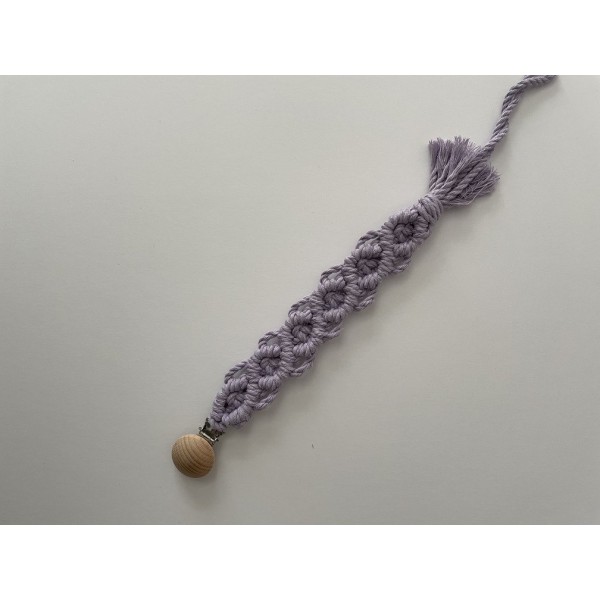 Macrame Pacifier Clip Lilac