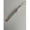 Macrame Pacifier Clip Rainbow