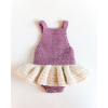 Baby Girl crochet Romper Dusty Pink