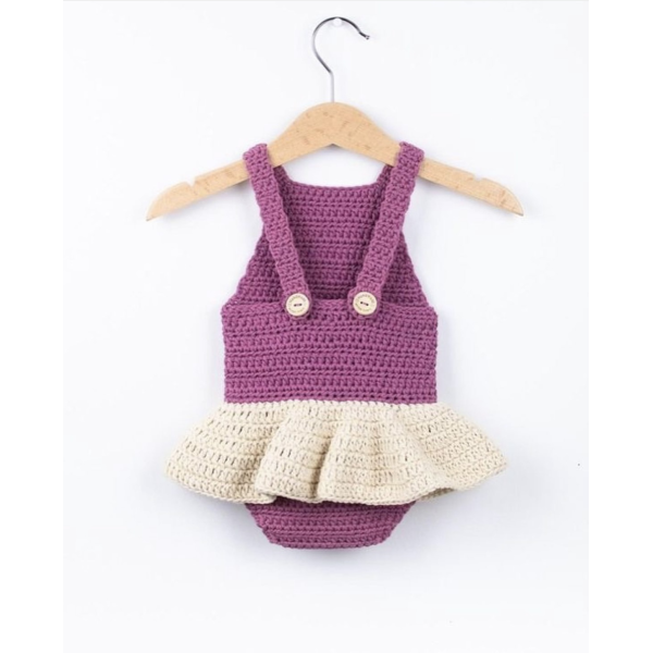 Baby Girl crochet Romper Dusty Pink