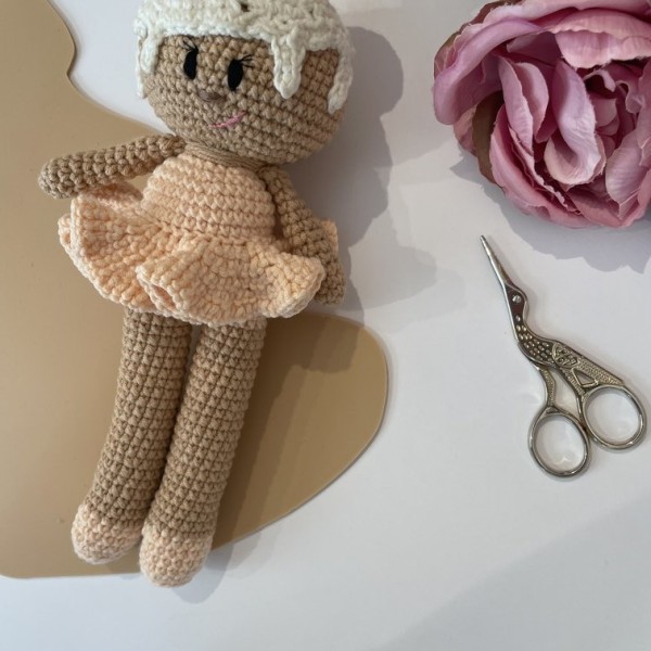 Knitted soft toy Ballerina