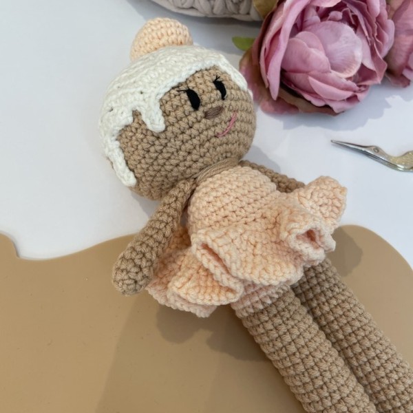 Knitted soft toy Ballerina