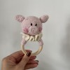 Piggy Teether & Rattle Pink L