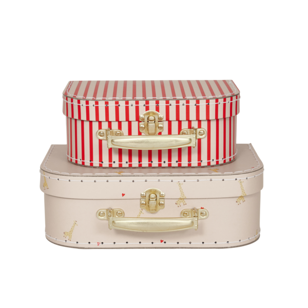 Mini Suitcase Giraffe & Stripe - Set of 2