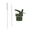 Lid, straw & brush set: Crocodiles