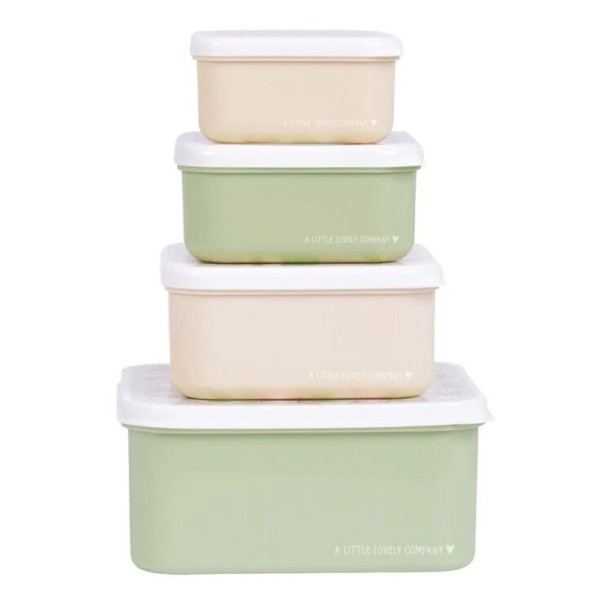 Lunch & Snack box Blossoms Sage - Set of 4