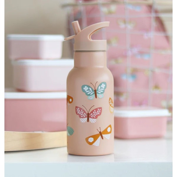 Stainless steel drink bottle: Butterflies