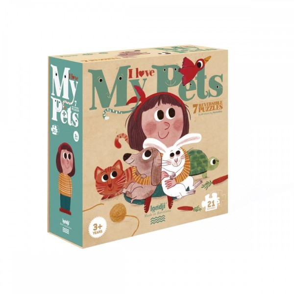 I Love My Pets - 21 pcs - Shape and Reversible Puzzle