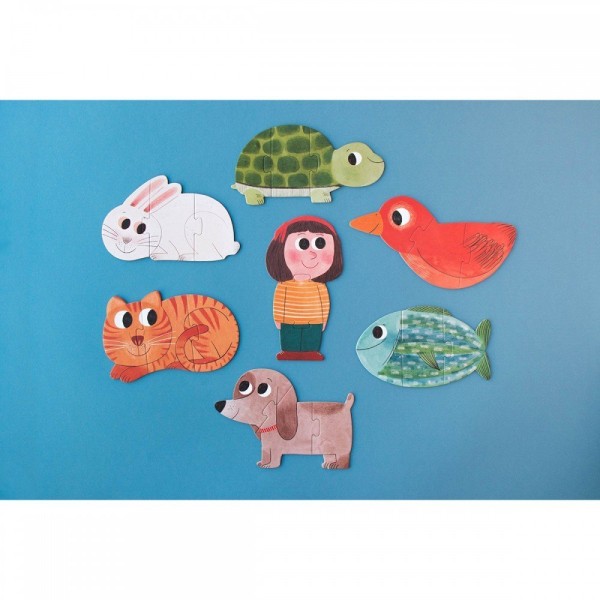 I Love My Pets - 21 pcs - Shape and Reversible Puzzle