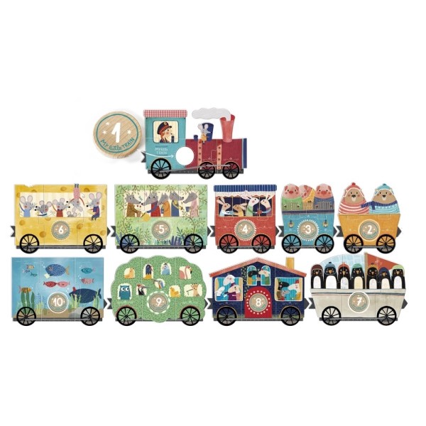 My Little Train - 10 x 3 pcs - Insert Puzzle