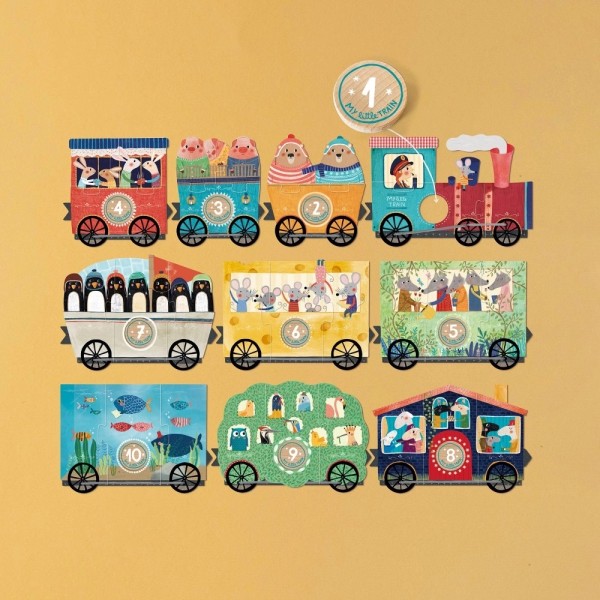 My Little Train - 10 x 3 pcs - Insert Puzzle