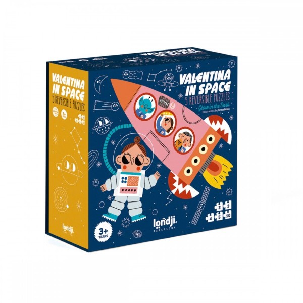 Valentina In Space - 2+3+4+5+10 Pcs - Glow In The Dark Puzzle