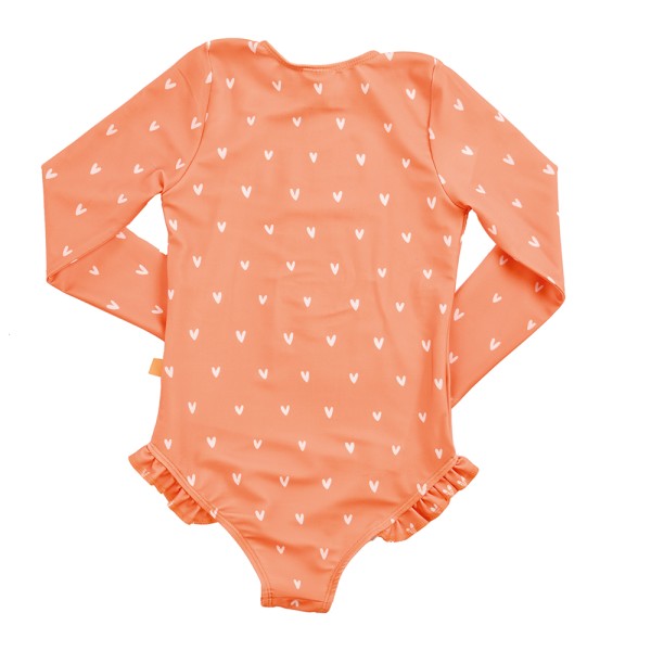 UV Long Sleeve Swimsuit Orange with Hearts