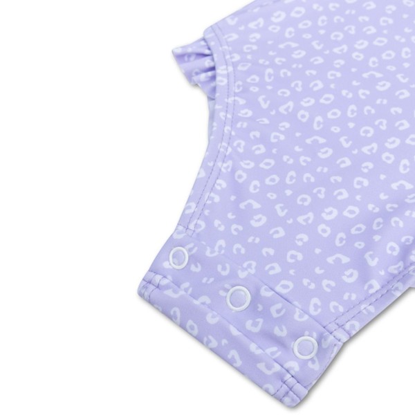 UV Swimsuit with long sleeves Lilac Panther print